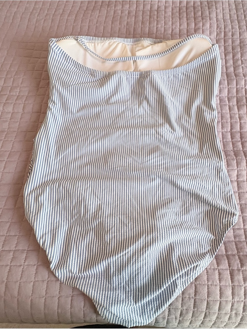 J. Crew White and Blue Striped One-Piece Swimsuit - Picture 4 of 9